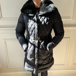 Women’s The North Face Belted Coat with Dettachable Faux Fur Collar, 600 down